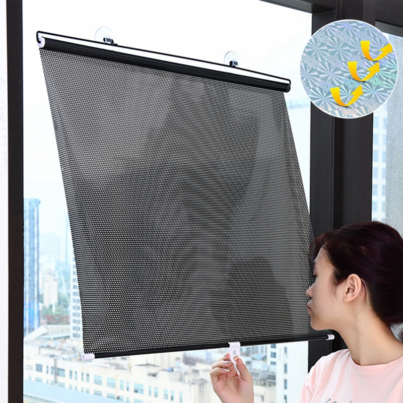 Versenkbare Sonnenschirm Roller Vorhang Sommer Auto Sonnenschirm Hause Sonnenschutz Vorhang Wärmedämmung Shutter Mesh Schatten Vorhang