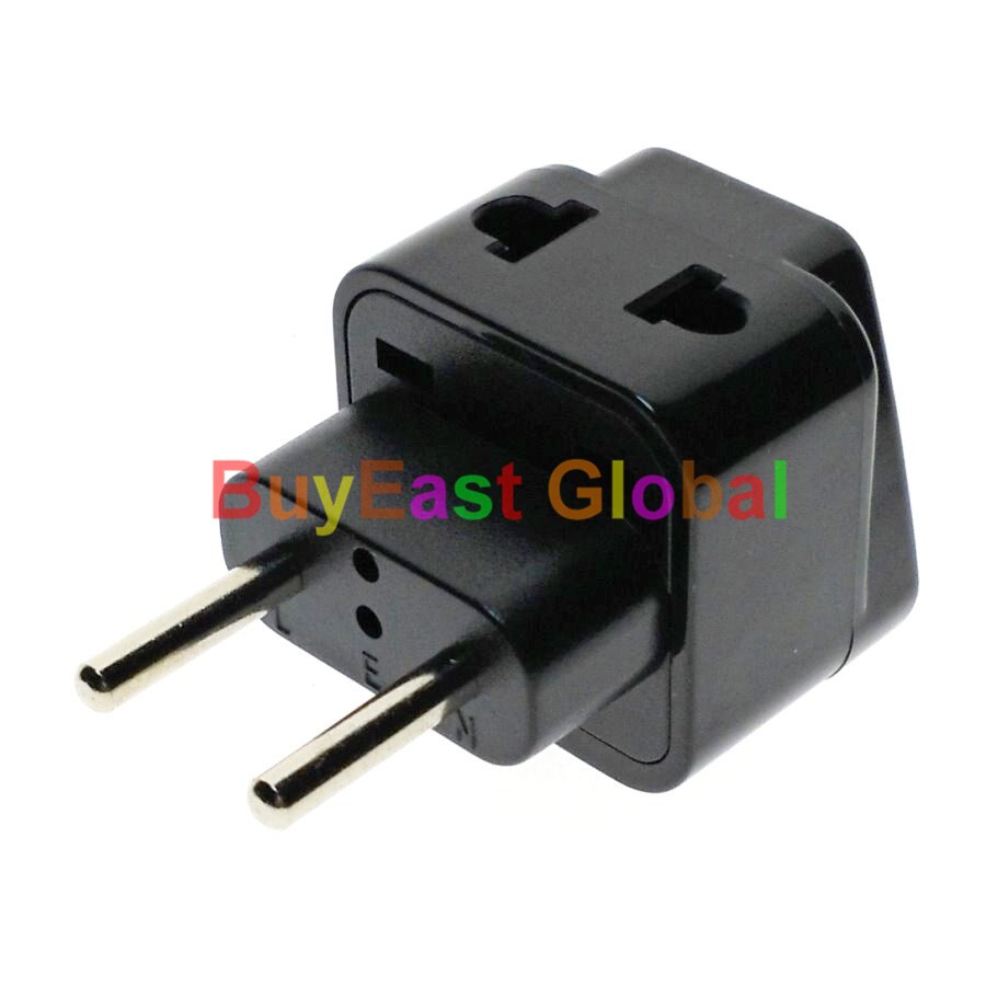 2 IN 1 - EU Europlug Electrical Plug Adapter Multi Outlet AC100~250V 10A Black Color