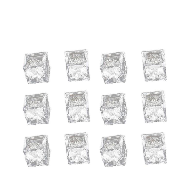 Cubo de hielo brillante para fiestas, Bola de neón parpadeante, suministros de vino para vacaciones, decoración de Navidad, luz de boda, 12 Uds.