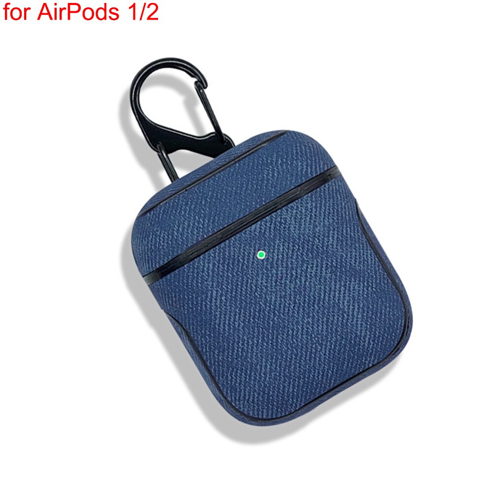 Bluetooth Kopfhörer Leder Fall Für Apple AirPods 1 2 Pro Stoff Anti-verloren Stoßfest Abdeckung PU Haut Für Luft schoten 3 Mit Haken