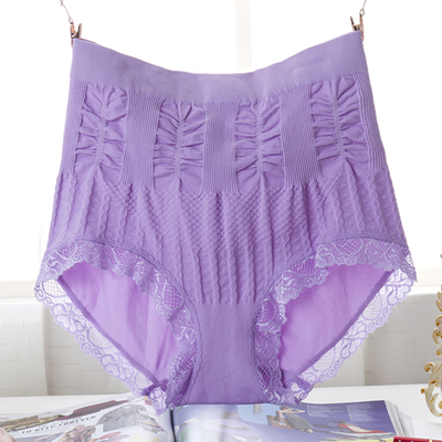 Plus Large Size High Waist Shaping Abdomen Women's Panties Beauty Care Control Body Slimming Belly In Briefs Female Underwear: Light Purple