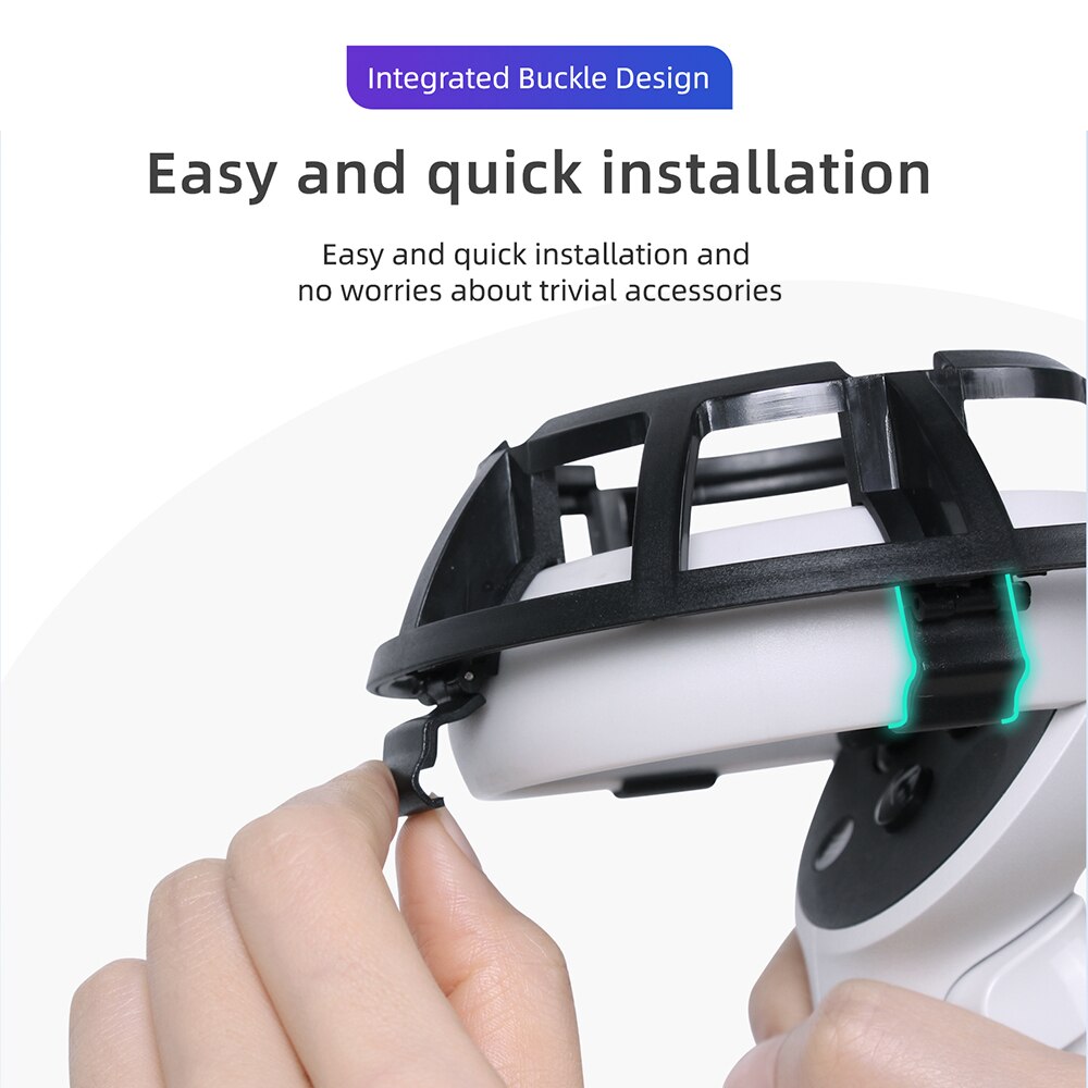 Vr-headset-griffschutzhülle für oculus quest 2, zubehör, kollisionsbeständiger, zweilagiger ringschutz