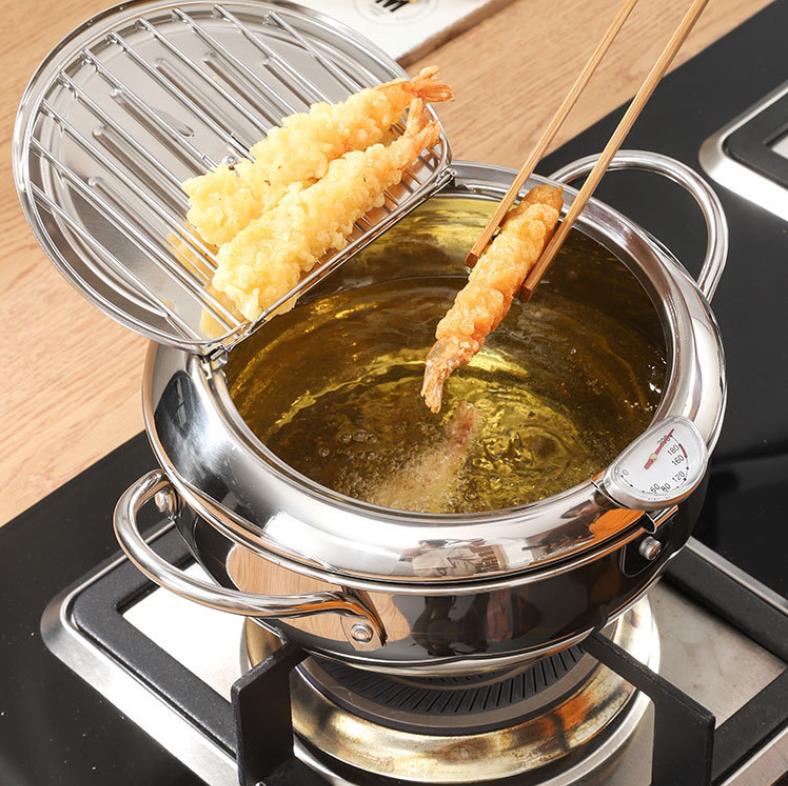 Kitchen Home Cooking Tools Deep Fryer Fried Chicken Temperature Control With Lid