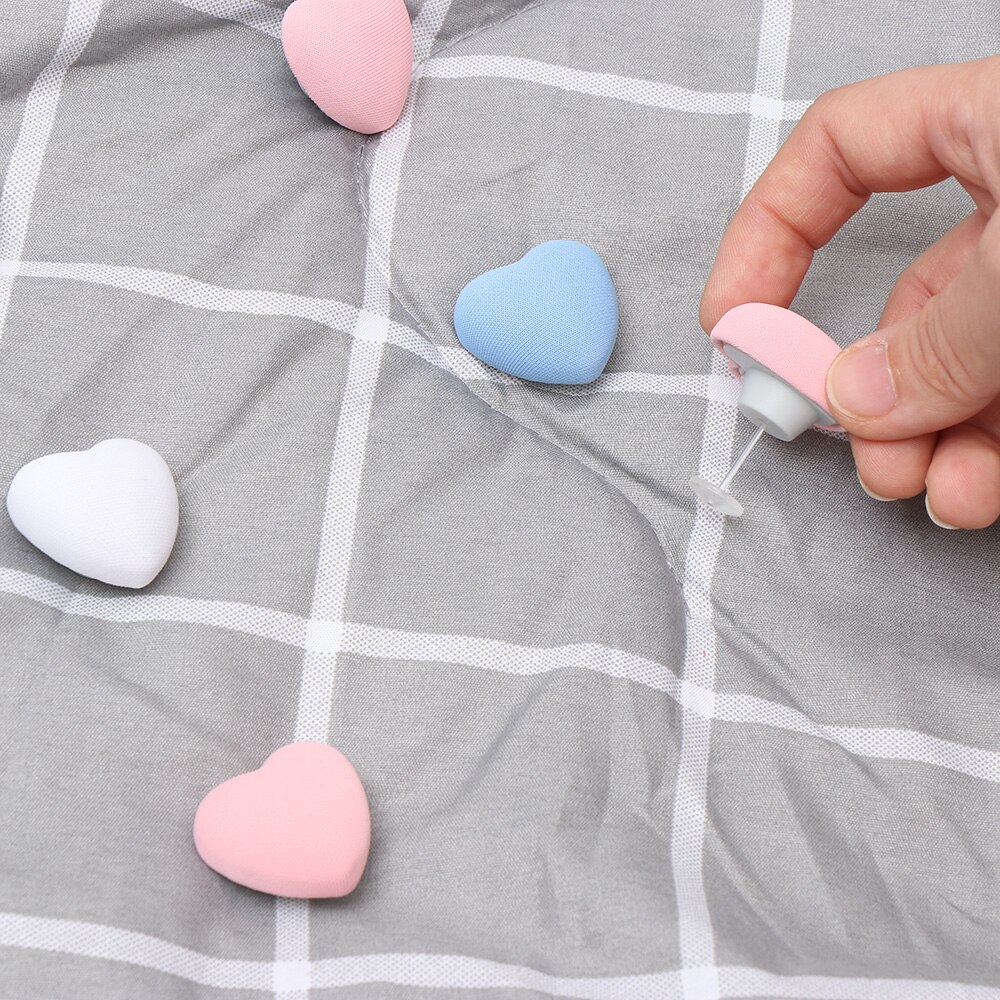 10Pcs Quilt Holder Flower/Heart Shape Non-slip Blanket Clip One Key to Unlock Blankets Cover Fastener Clip Bed Sheet Holder