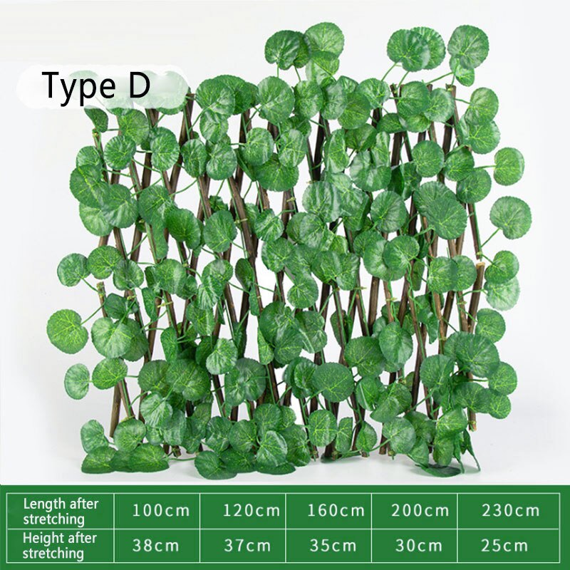 Retractable Fence Artificial Leaf Garden Buildings Expandable Faux Ivy Privacy Fence Rellis Decor Privacy Climbing Frame Decor: 04