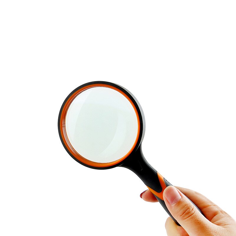 10x High-definition Optical Lens Rubber Anti Plastic Handle Reading Hand-held Glass Color Magnifying Glass for The Elderly