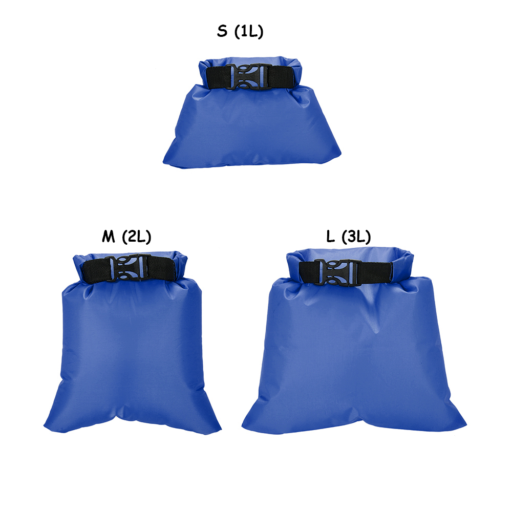 Bolsas impermeables para natación y Trekking, bolsa seca a prueba de agua, ultraligera, 1L + 2L + 3L, para acampar, kayak, 3 unids/lote