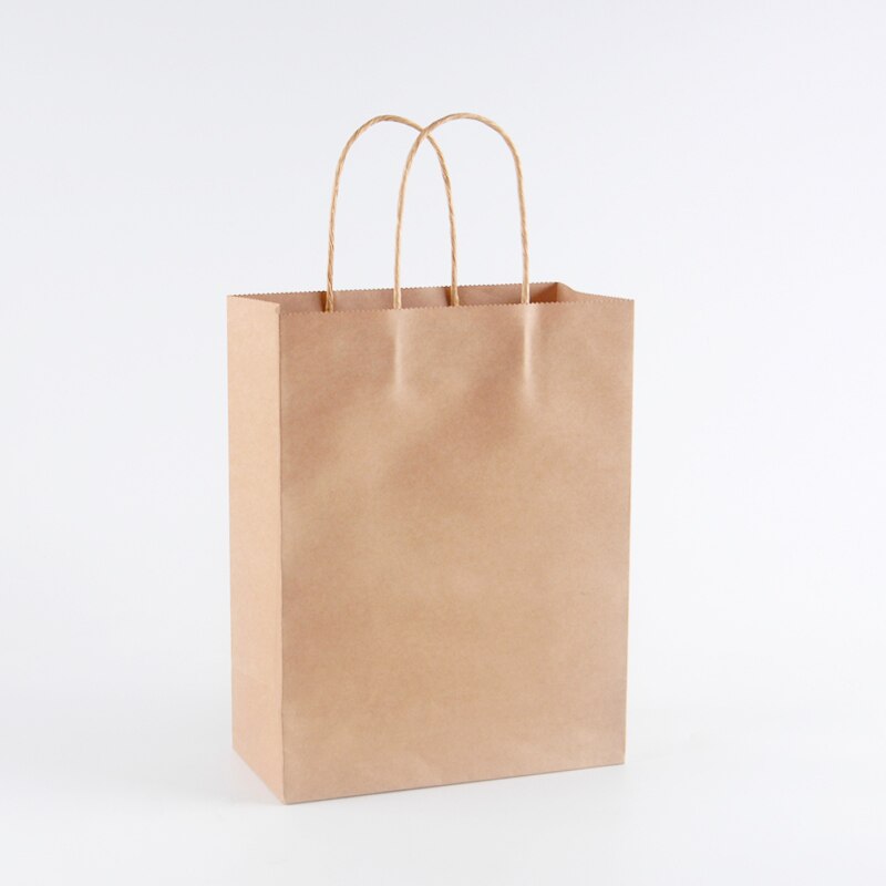 Luda 20Pcs 5.9X3.15X8 Inch Kraft Papieren Zakken Kleine Papieren Zakken Met Handvatten Bulk Party zakken Papieren Boodschappentassen Kraft B