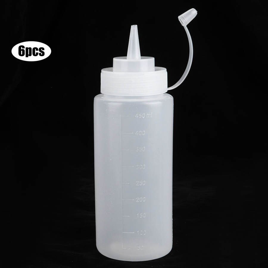 Dessertverktøy 6 stk 480ml tomatsaus klemflaske salatdressing dispenser husholdnings kjøkkenutstyr dessertdekor