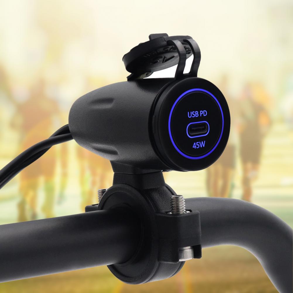 Stabiele 45W Draagbare 5 Modes Single Port Telefoon Oplader Waterdichte Motor Telefoon Oplader Enkele Poort Voor Fiets