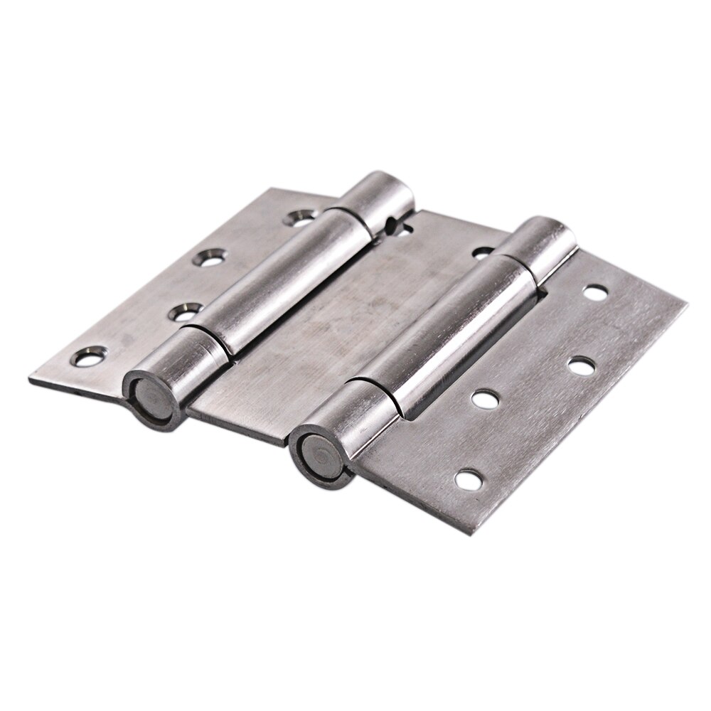 4 Inch Stainless Steel Automatic closing Double Action Silver Spring Door Hinges Adjustable tension Pack of 2