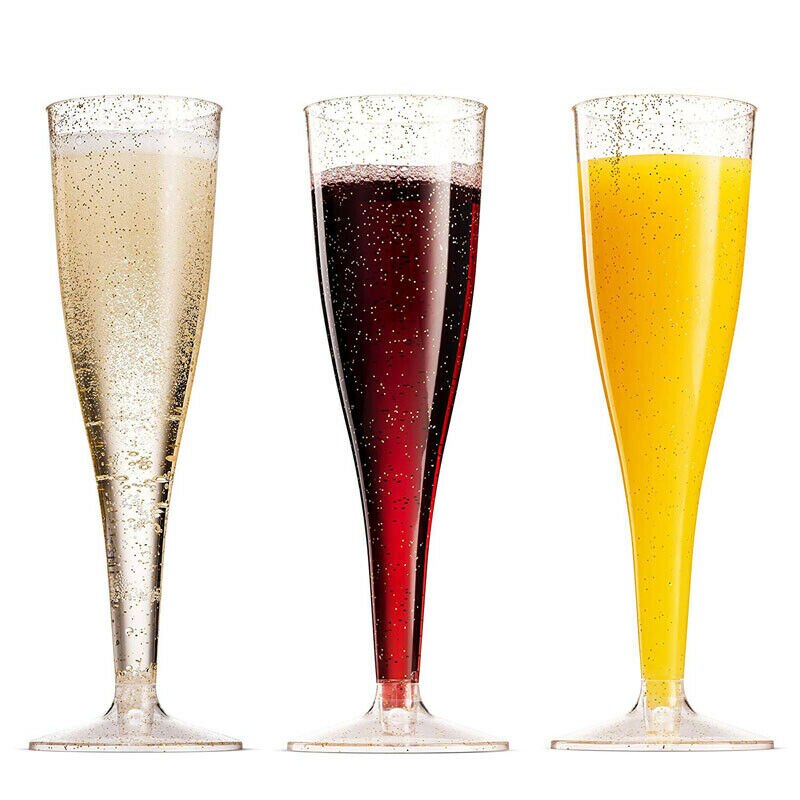5 x plast champagne prosecco fløyteglass 175ml fløyteglass i ett stykke vinglass fest bryllupsfløytebeger cocktailkopp