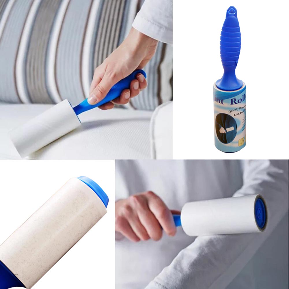 Manual Style Fluff Clothes Roller Reusable Washable Cleaner With Handle Brush Dust Remover Sticky Pet Cute Color Clean Fabric