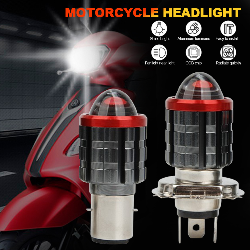 H6 BA20D Motorfiets LED Koplamp 3570 Chips Hoge Dimlicht Scooter Motor H4 HS1 Koplamp Geel Wit Mistlampen