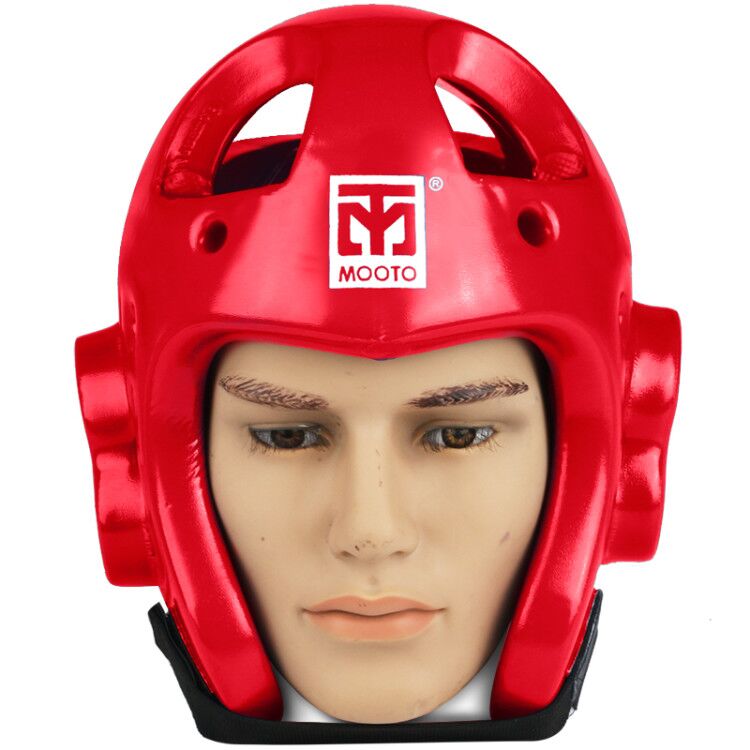 Casco de Taekwondo MOOTO, casco de seguridad Protector facial para niños adultos, casco de Kickboxing, casco de cabeza aprobado WTF, cascos de Karate rojos