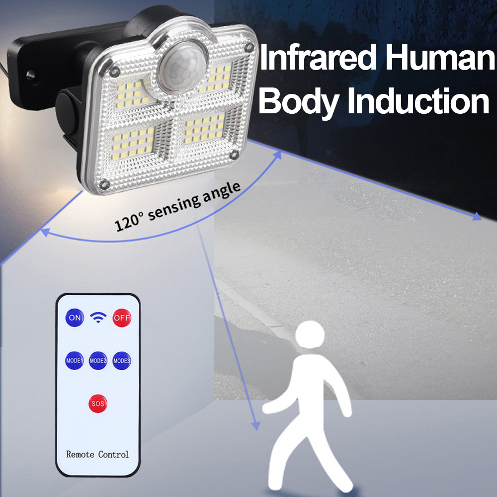 Utomhus solar ljus utomhus rörelsesensor solar led reflektor trädgård vägg lampa vattentät strålkastare utomhus solar spotlights