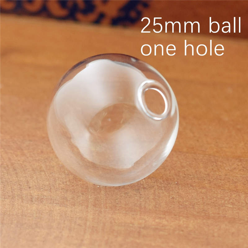 10 Stück 8–25 mm hohle Glaskugel mit einem Loch, runde Blasenfläschchen, Glaskugel, Kugeln, Schmuckzubehör, Glasmedaillon-Zubehör: YELLOW