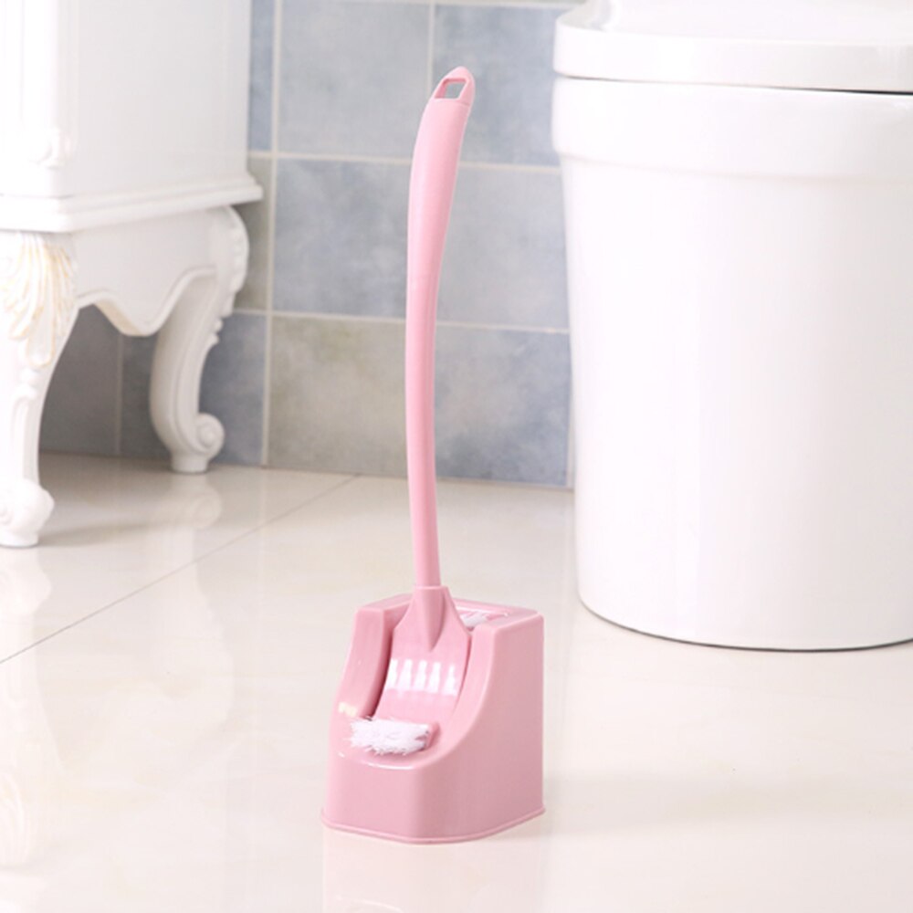 Juego de portaescobilla de doble cara cabezal de cepillo sin ángulo muerto limpieza profunda suave con Base fija almacenamiento conveniente para el baño: Rosa