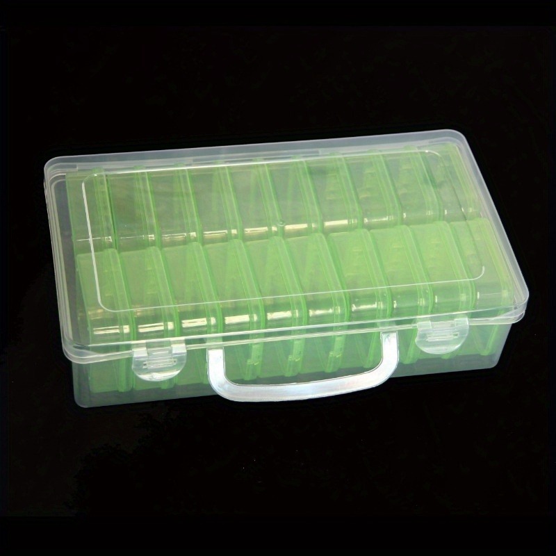 1 sarja  of 20- lokeroa värikäs läpinäkyvä muovinen säilytyslaatikko, monikäyttöinen rautakauppatyökalujen säilytyslaatikko: Vaaleanvihreä