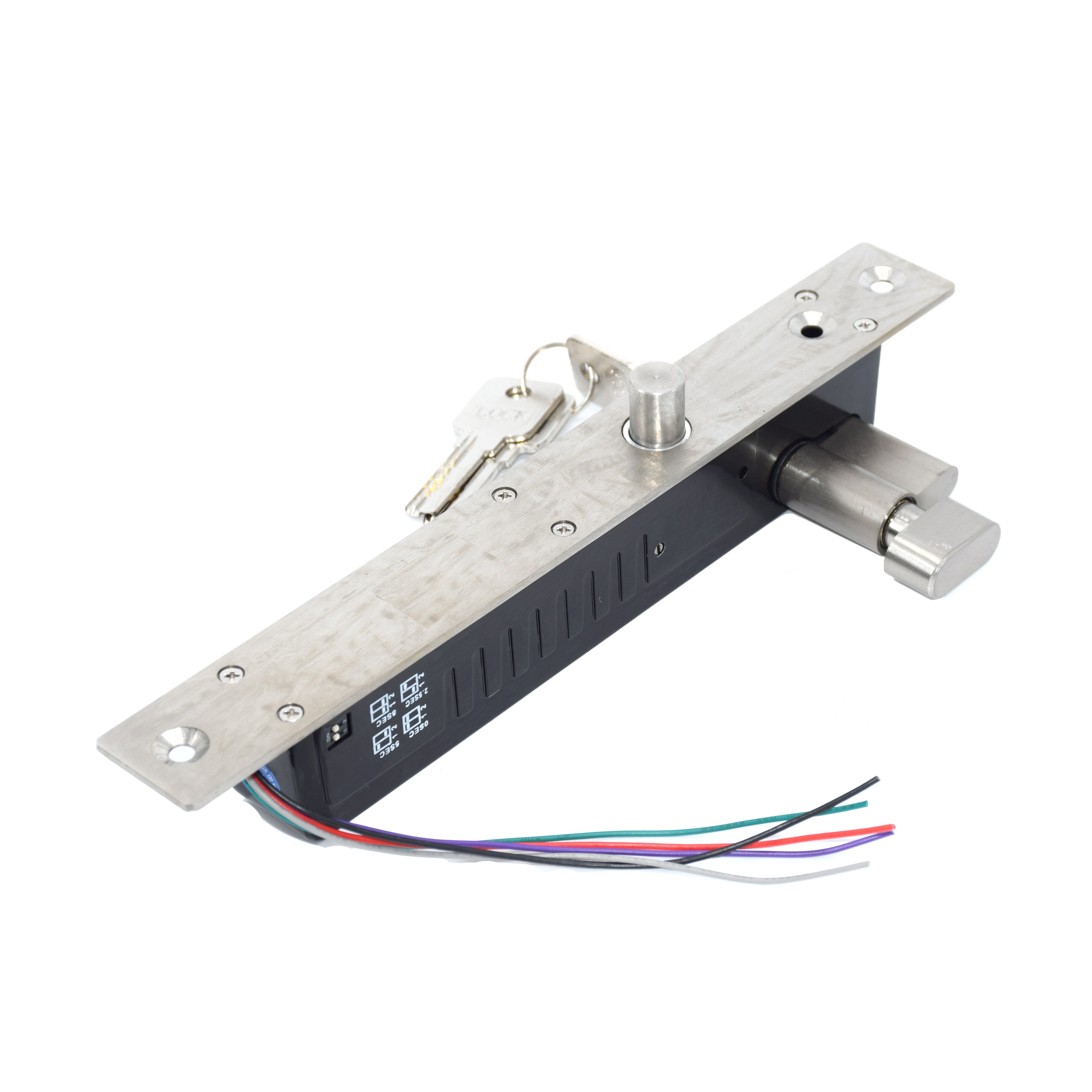 DC12-24V Fail Secure Electric Bolt lock With Mort Lock Cylinder power to unlock emergency key