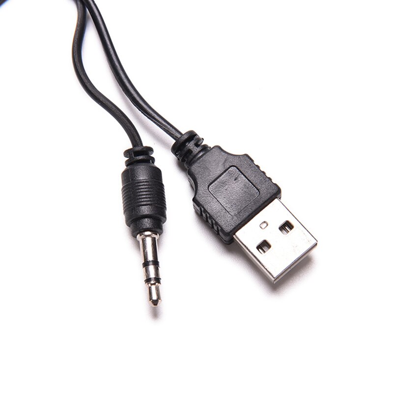 50cm USB Mini Male to Male USB 2.0 5pin Standard + 3.5mm AUX Audio Jack Connection Adapter Cable for Speaker Mp3 MP4 Player