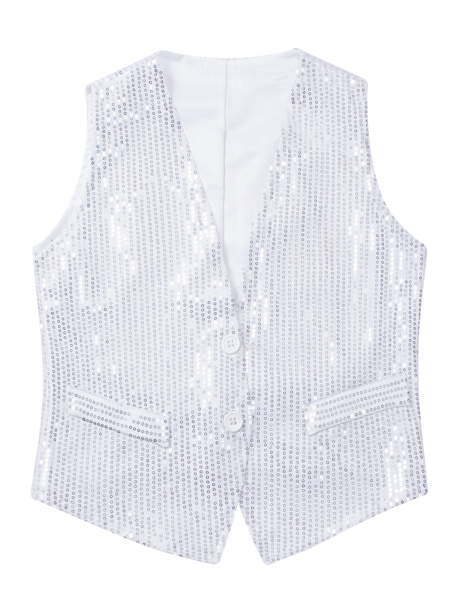 Gilet sans manches à paillettes pour filles et garçons, tenue de soirée, de bal, de Jazz et de danse