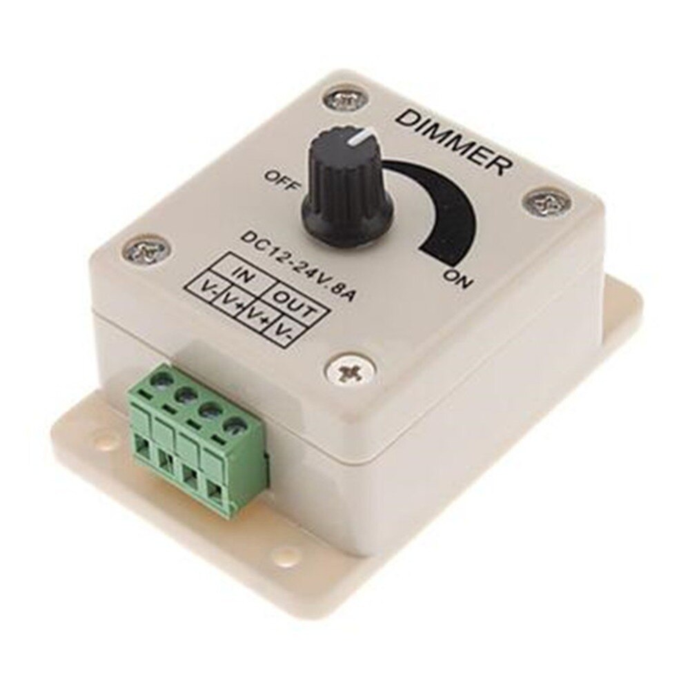 Ledd dimmer  dc12-24v 8a regulator justerbar lysstyrkebryterkontroller for enkeltfarget stripelys