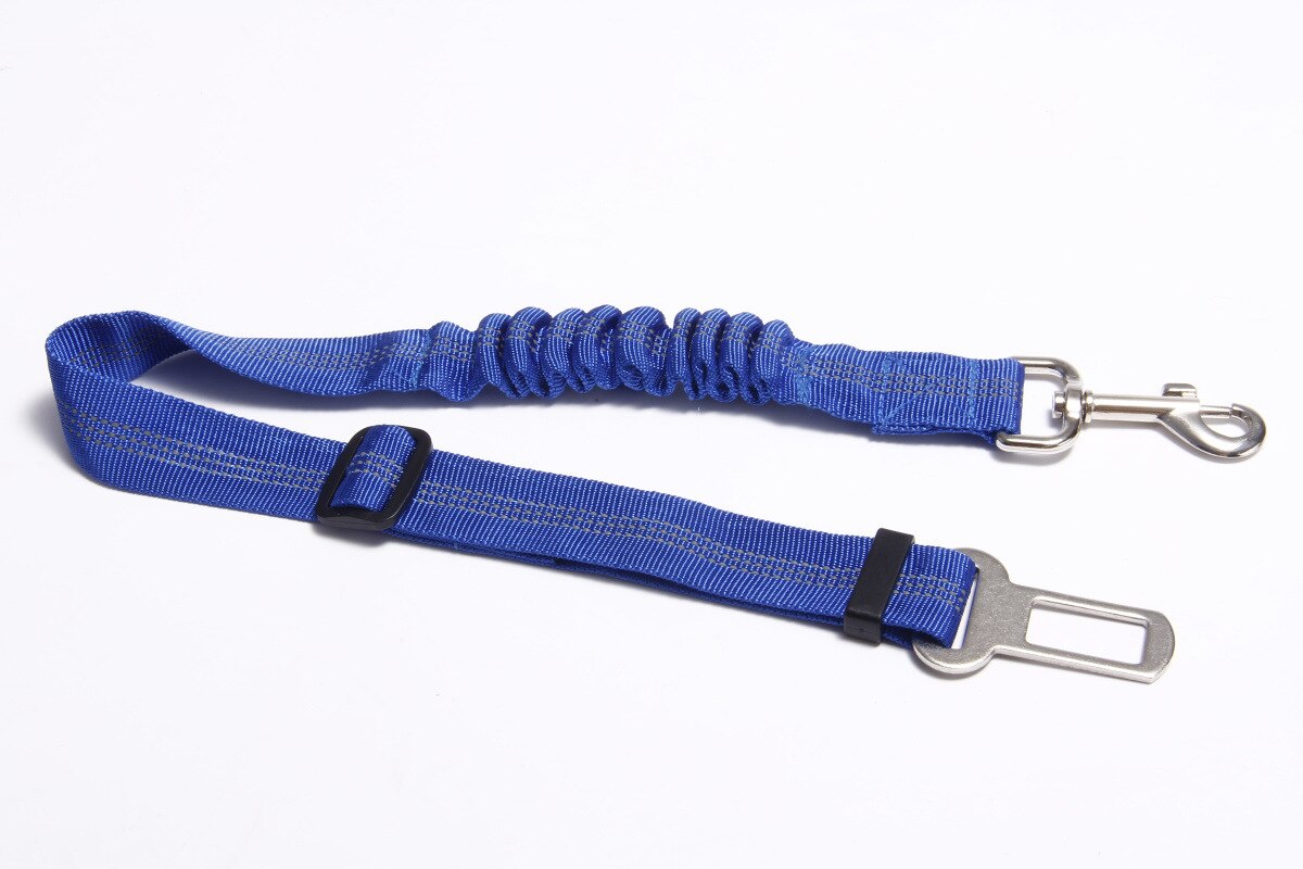 Dierbenodigdheden Autogordel Hond Seat Belt Hondenriem Voertuig Riem Verstelbare Demping Elastische Reflecterende Veiligheid Touw Voor Hond kat: blue