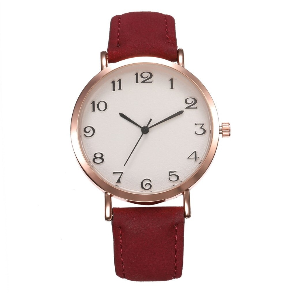 Vrouwen Horloges Eenvoudige Dames Horloge Voor Vrouwen Klok Casual Vrouwen Horloges Vrouw Lederen Band Quartz Horloges Reloj Mujer: Rood