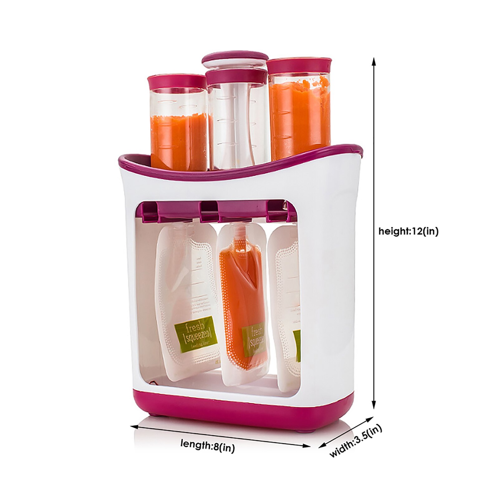 Station de pressage de jus de fruits frais maison, fabricant d'aliments pour bébés avec sacs de rangement