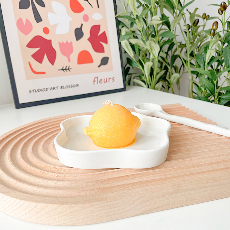 Assiette à œufs pour aliments en céramique Kawaii, gâteau de petit déjeuner, fruits, Dessert, salade, plats décoratifs avec cuillère, vaisselle de cuisine,