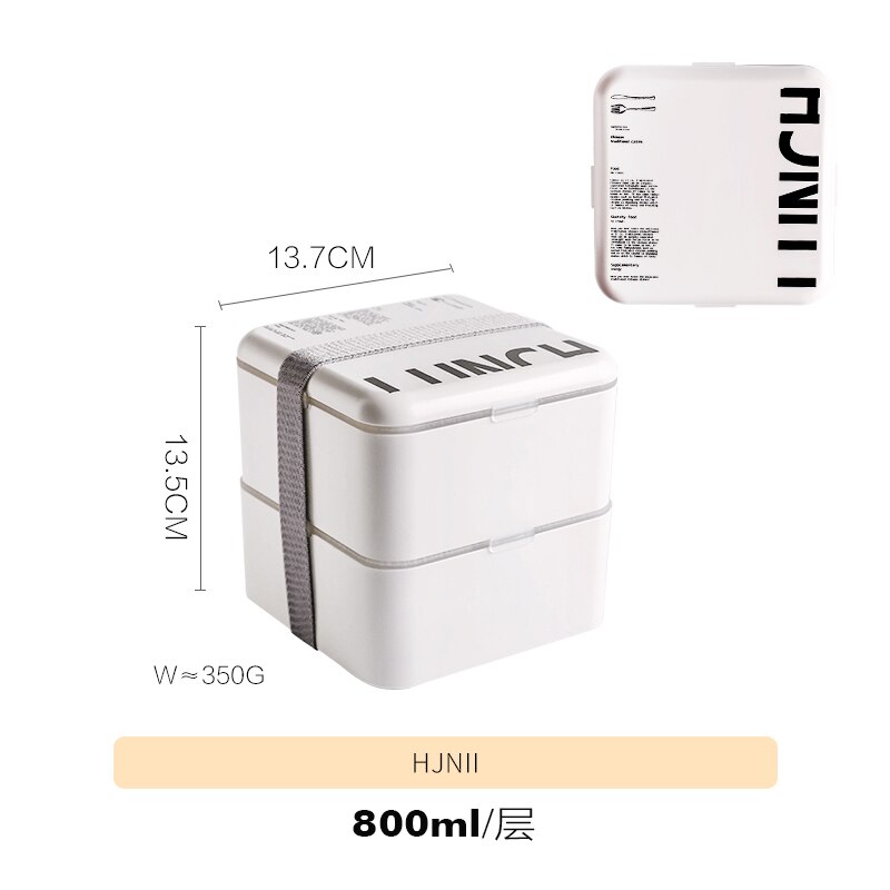 800ml japansk mikrobølgeovn madpakke bærbar børne plastik bento box 2 lag mikroovn spisestel mad opbevaringsbeholder madpakke: 4