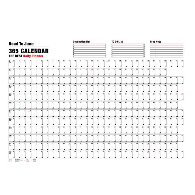 Countdown Diary Habit 365 Wall: English