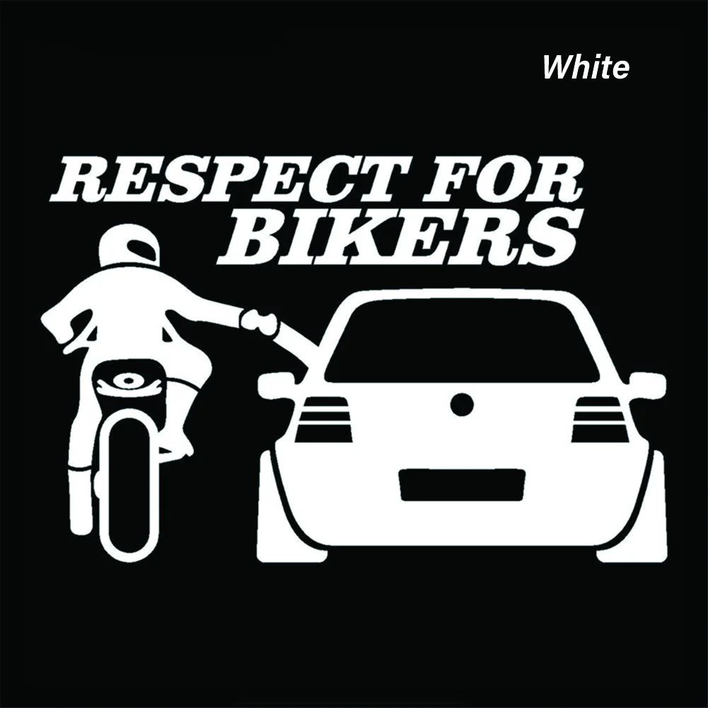 Autocollants de voiture 13x20cm, étiquette de Respect pour les motards, étiquette en vinyle drôle pour poignée de porte de voiture, décalcomanies de carrosserie, accessoires de décoration: Gris foncé