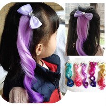 REAKIDS Elastic Child Hair Band Rubber Hair Accessories Kids Wig Headband Girls Twist Braid Rope Headdress Girls Wig Card Issue