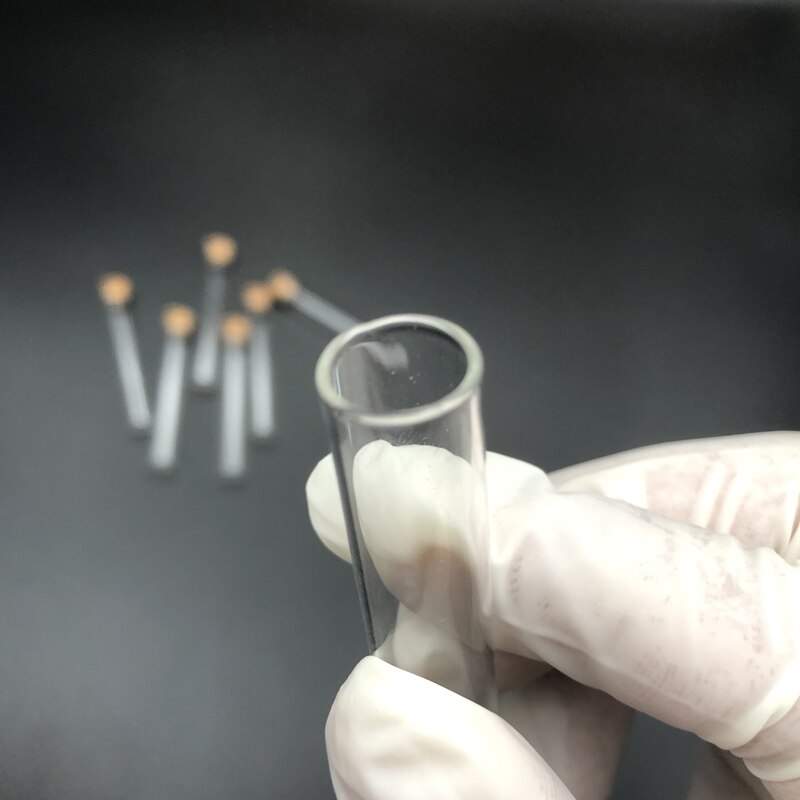 15x100mm Lab Clear Flat Bottom Glass Test Tubes With Cork Wooden Stoppers Laboratory Supplies 50pcs/Pack