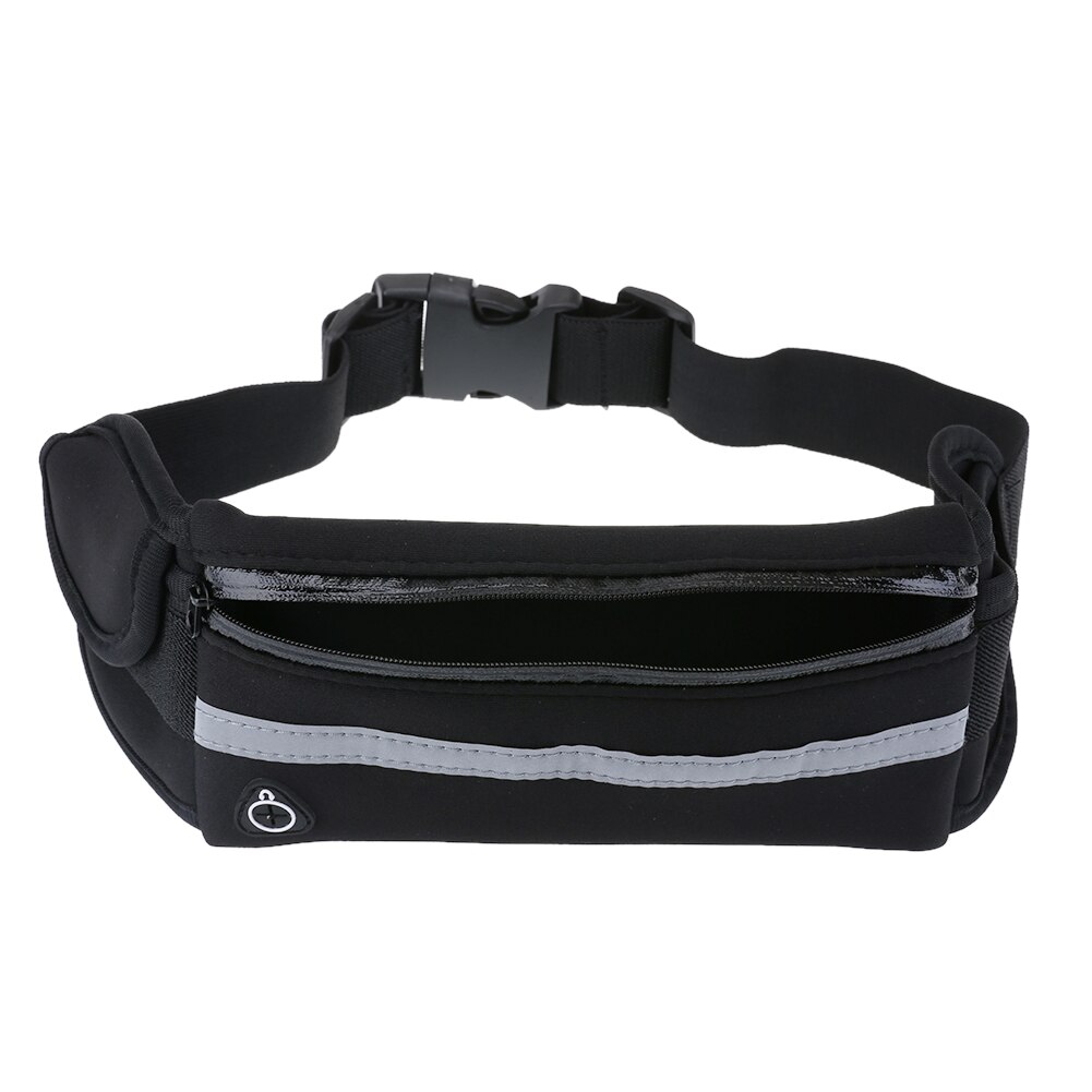 Running Waist Bag Outdoor Sports Jogging Fanny Phone Holder Belt Pack Canvas Men Women Phone Key Zipper Fitness Cycling Pouch: Black 38x10cm