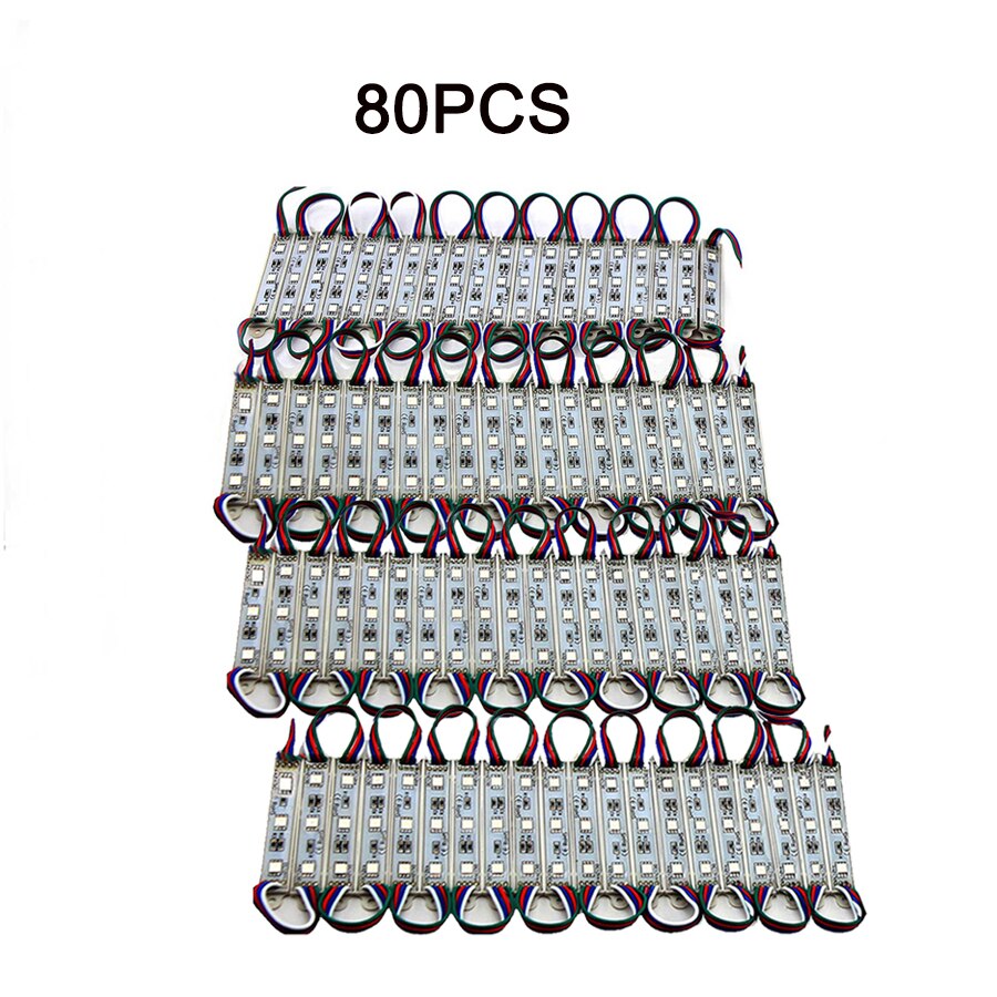Led Modules Licht Rgb Smd 5050 3LED DC12V Waterdichte Store Front Strip Lamp Reclame Teken Module Lichten Ultrabright Rgb Kleur: 80PCS