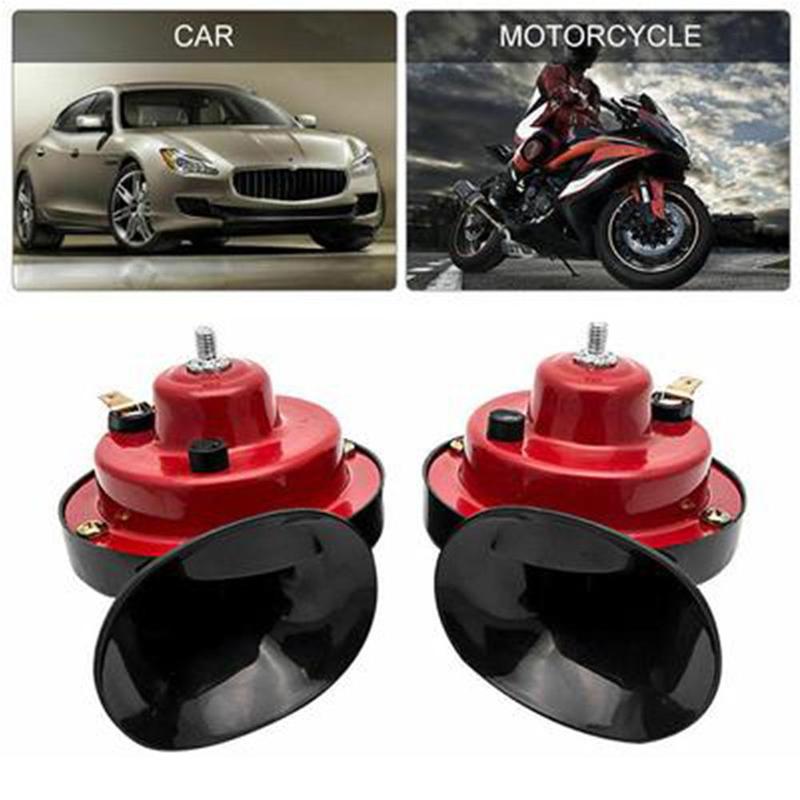 Universal- Motorrad Elektrische Horn Bausatz 12V 150DB Wasserdichte Runde Laut Horn Lautsprecher für Rolle Moped Schmutz Fahrrad ATV