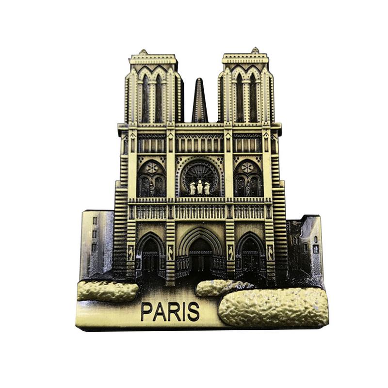 Metal3D Magnetic Refrigerator Sticker Notre Dame de Paris Pattern fridge magnet souvenir lembrancinha cactus decoracion warcraft