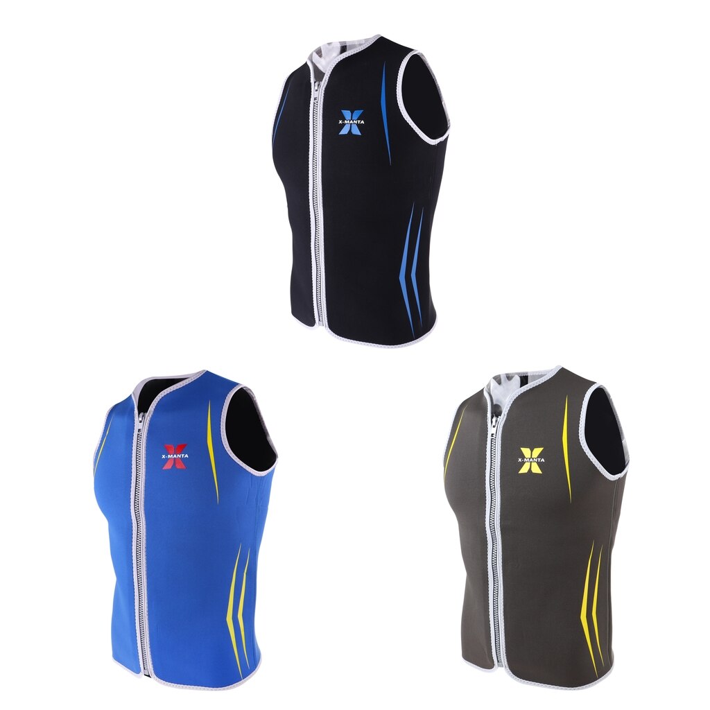 Chaleco de neopreno para hombre, traje con cremallera frontal de 3mm, para buceo, surf, Kayak