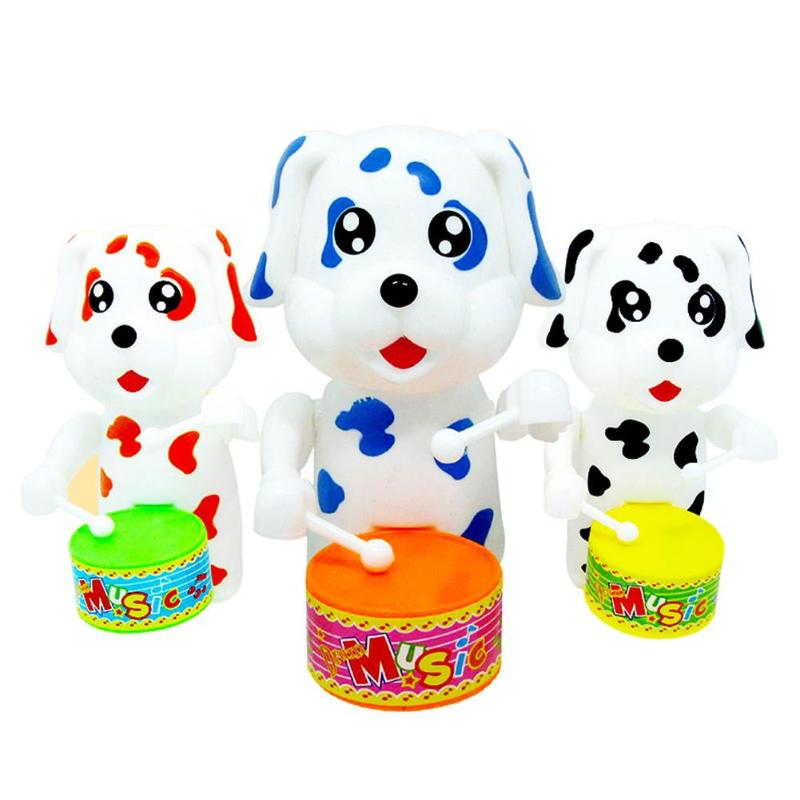 1pc sjove søde hund kanin tromme legetøj urværk afvikle udviklingsmæssige børnelovigt lærerigt legetøj farve tilfældig