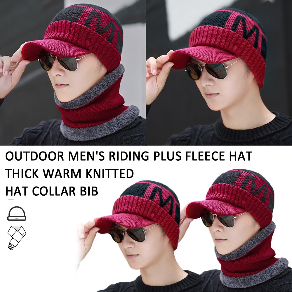 Classic Men Cycling Bike Wear Hats Breathable Bicycle Caps Free Size Outdoor Sports Ski Warm Simple Visor Knitted Casual Hats