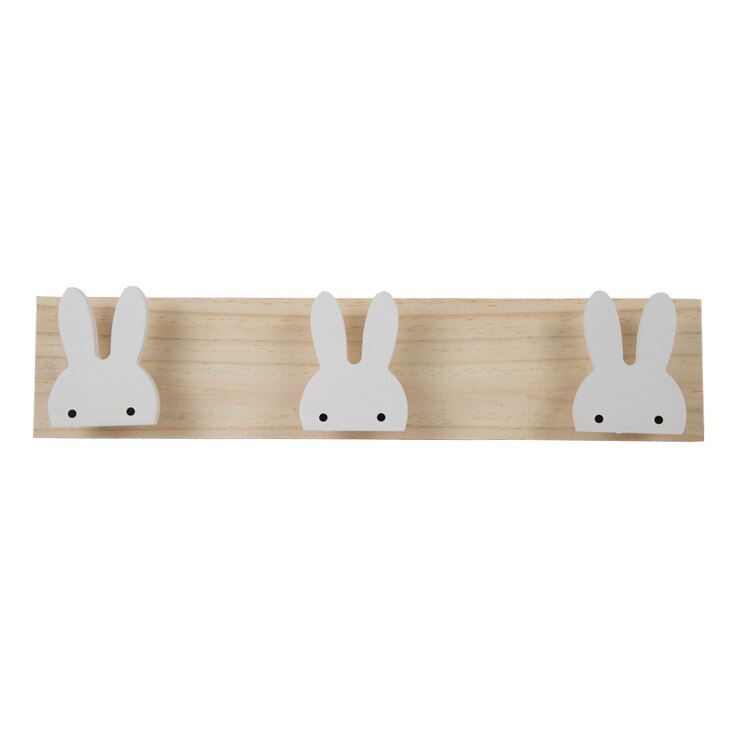 Crochets décoratifs en bois blanc lapin cygne crochets en bois naturel pour bébé Bory fille enfants pépinière chambre stockage décoration WJ602: F