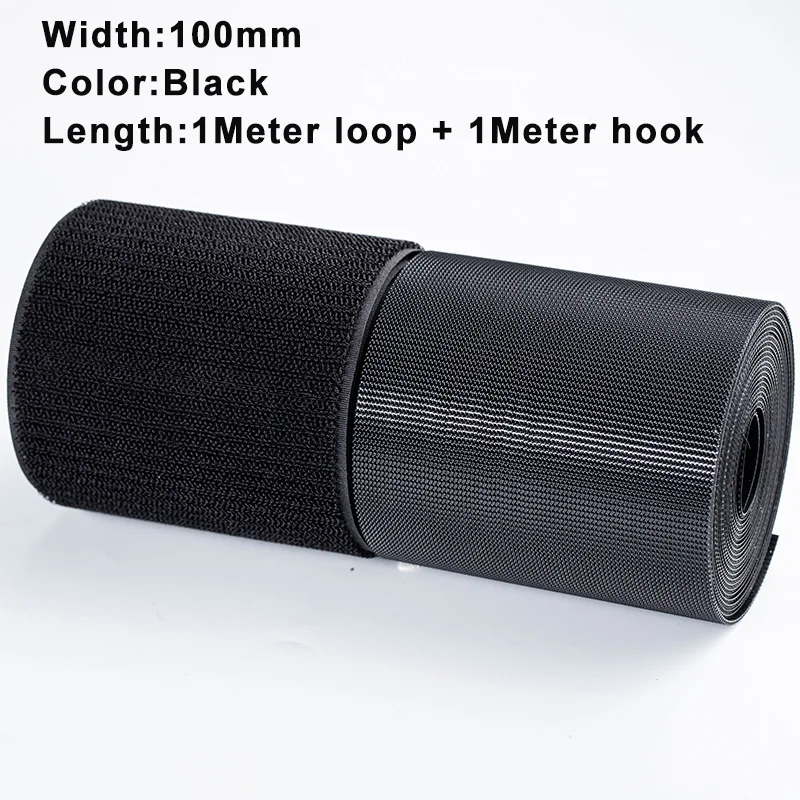 1 M/Pairs Naaien Klittenband Tape Strips Niet-klevende Sluiting Tape Stof Nylon Sticky Strips Voor Kleding DIY Ambachten 20-100mm: Gun Metal