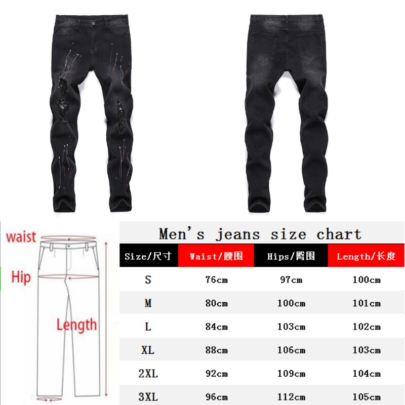 Pantalones largos de tubo rasgados para hombre, Jeans ajustados con agujeros de primavera, pantalones vaqueros ajustados para hombre, de Hip-hop, ropa
