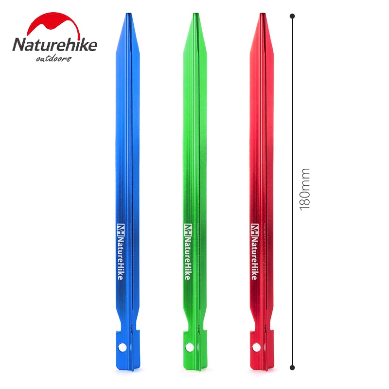 Naturehike tält stakes pinnar 18cm aluminiumlegering tält spikar för utomhus camping pack  of 8