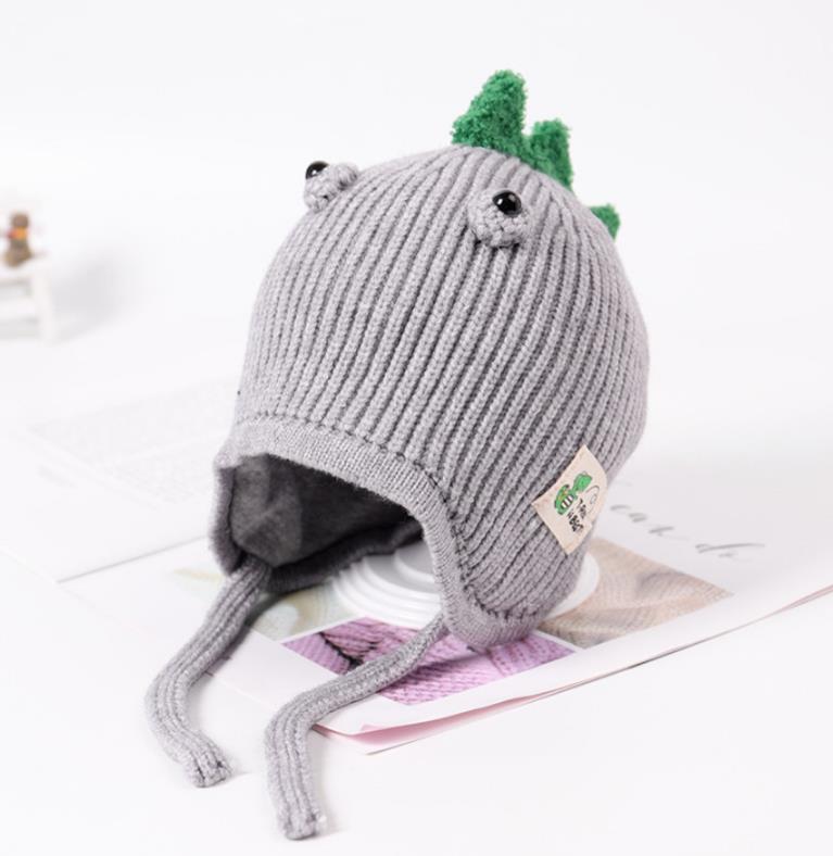 Lovely Winter Baby Toddler Kids Boy Girl Cap Knitted Cute Ear Beanie Warm Hat: Gray