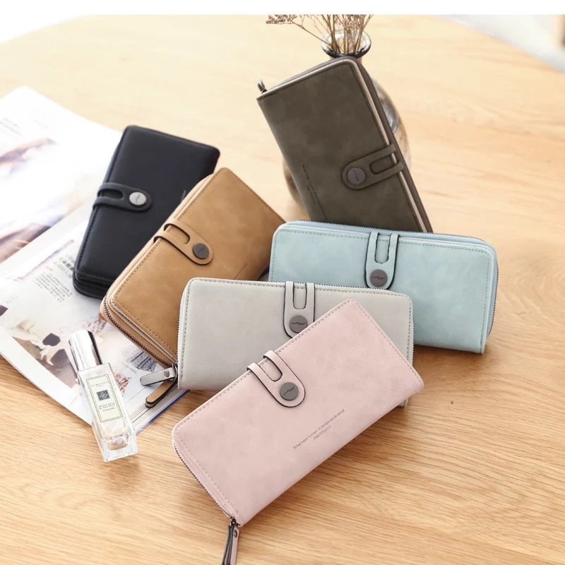 Women PU Leather Wallets Female Long Purses Card Holders 5.5 inch Phone Purse Big Capacity Strap Clutch