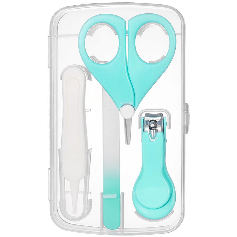 Kidlove 4 stks/doos Pasgeboren Baby Veilig Nagelknipper Schaar Kids Grooming Verpleging Bestand Gezondheidszorg Kit: Lake Green